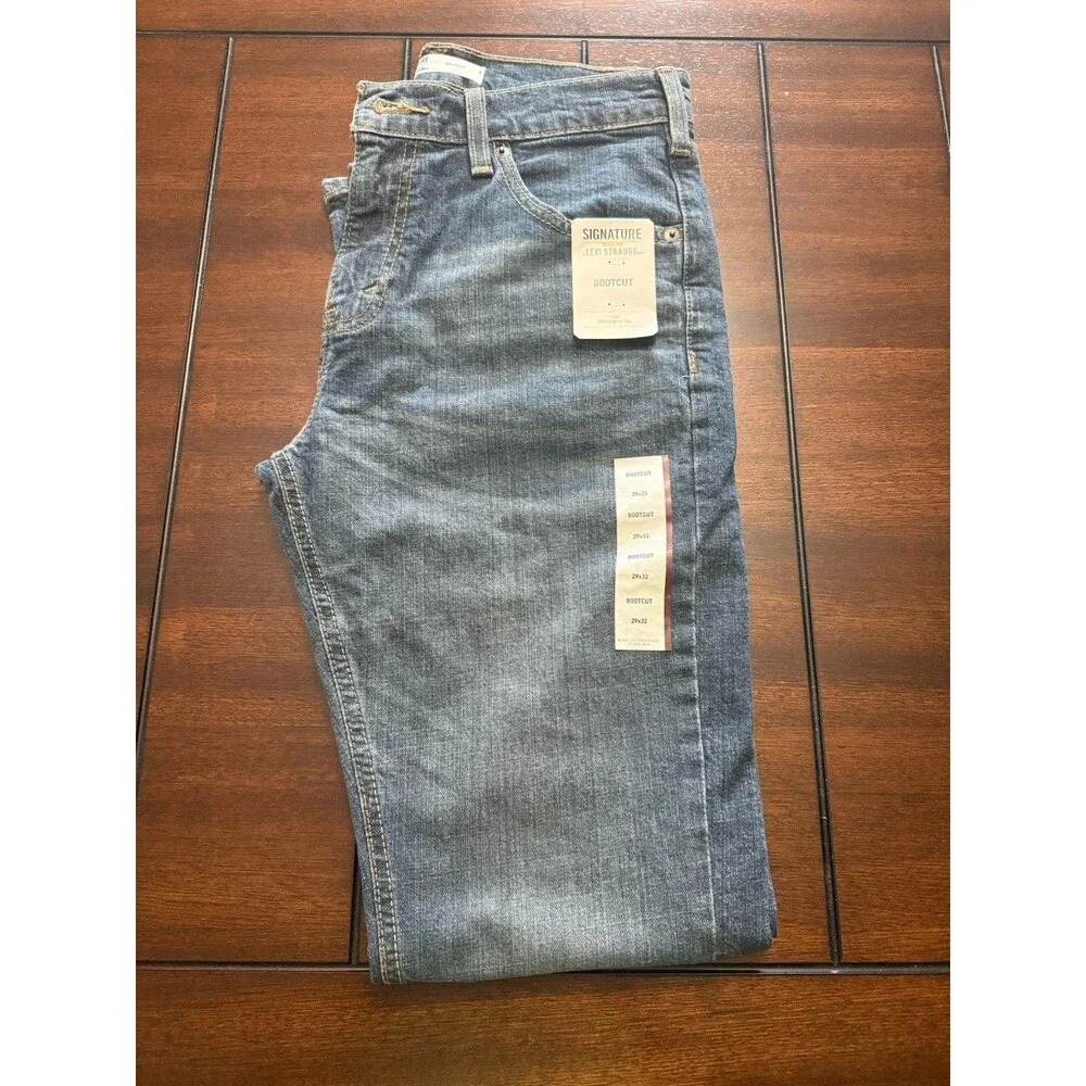 🔥NEW Levi Strauss Signature Bootcut Jeans Men's 29x32 Dark Wash Flex